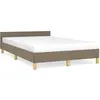vidaXL Cadre de lit avec tête de lit Taupe 120x200 cm Tissu