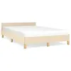 vidaXL Cadre de lit avec tête de lit Crème 120x200 cm Tissu