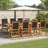 vidaXL Chaises de jardin pliantes 8 pcs Bois d'acacia massif Textilène