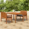 vidaXL Ensemble à dîner d'extérieur 3 pcs et coussins Acacia solide
