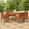 vidaXL Ensemble à dîner d'extérieur 5 pcs et coussins Acacia solide