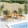 vidaXL Chaises longues d'extérieur 2 pcs Acacia massif et textilène