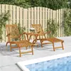 vidaXL Chaises longues d'extérieur repose-pieds et table Acacia solide