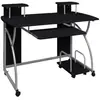 vidaXL Bureau d'ordinateur Noir 110x52x88,5 cm Bois d’ingénierie