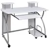 vidaXL Bureau d'ordinateur Blanc 110x52x88,5 cm Bois d’ingénierie