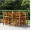 vidaXL Tabourets de bar lot de 8 bois massif d'acacia