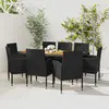 vidaXL Mobilier à dîner d'extérieur 9 pcs Résine tressée Noir