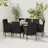 vidaXL Mobilier à dîner d'extérieur 9 pcs Résine tressée Noir