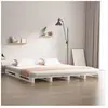 vidaXL Lit de palette blanc 140x190 cm bois de pin massif