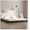 vidaXL Lit de palette Gris 120x190 cm Bois pin massif Petit Double