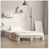 vidaXL Lit de palette Blanc 90x190 cm Bois de pin massif Simple
