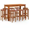 vidaXL Ensemble de bar de jardin 9 pcs Bois d'acacia solide