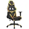 vidaXL Chaise de jeu de massage avec repose-pied Noir&Doré Similicuir