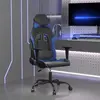 vidaXL Chaise de jeu de massage Noir et bleu Similicuir