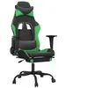 vidaXL Chaise de jeu de massage et repose-pied Noir et vert Similicuir
