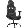 vidaXL Chaise de jeu de massage avec repose-pied Noir&Gris Similicuir