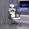 vidaXL Chaise de jeu de massage Blanc et noir Similicuir