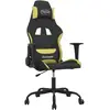 vidaXL Chaise de jeu de massage Noir et vert clair Tissu
