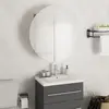 vidaXL Armoire de salle de bain miroir rond et LED Chêne 47x47x17,5 cm