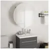vidaXL Badkamerkast met ronde spiegel en LED 47x47x17,5 cm zwart345584