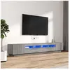 vidaXL Ensemble de meubles TV avec lumières LED 3 pcs Sonoma gris