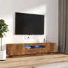 vidaXL Ensemble de meubles TV avec lumières LED 2 pcs Chêne fumé