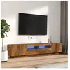 vidaXL Ensemble de meubles TV avec lumières LED 2 pcs Chêne fumé