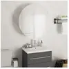 Vidaxl armoire de salle de bain miroir rond et led blanc 47x47x17,5 cm