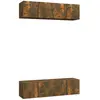 vidaXL Meubles TV muraux 4 pcs Chêne fumé 60x30x30cm Bois d'ingénierie