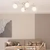vidaXL Plafonnier avec abat-jour ronds en verre pour 4 LED G9