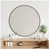 vidaXL Miroir mural Noir Ø 60 cm Rond