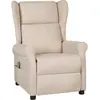 vidaXL Fauteuil de massage Crème Tissu