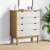 vidaXL Commode OTTA Marron et blanc 76,5x39,5x90 cm Bois de pin massif