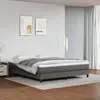 vidaXL Matelas de lit à ressorts ensachés Gris 180x200x20cm Similicuir