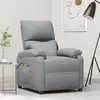 vidaXL Fauteuil de massage Gris clair Tissu