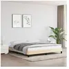 vidaXL Cadre de lit Crème 160 x 200 cm Tissu