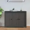 vidaXL Buffet Gris 100x35x74 cm Bois massif de pin