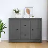 vidaXL Buffet Gris 100x35x74 cm Bois massif de pin