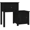vidaXL Table de chevet Noir 79,5x38x65,5 cm Bois de pin massif
