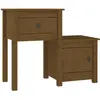 vidaXL Table de chevet Marron miel 79,5x38x65,5 cm Bois de pin massif