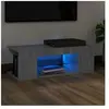 vidaXL Meuble TV avec lumières LED Sonoma gris 90x39x30 cm