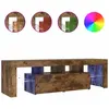 vidaXL Meuble TV avec lumières LED Chêne fumé 140x36,5x40 cm