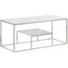 vidaXL Table basse argenté acier inoxydable et verre trempé