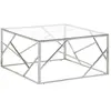 vidaXL Table basse argenté acier inoxydable et verre trempé