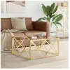 vidaXL Table basse 80x80x40 cm acier inoxydable et verre