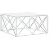vidaXL Table basse argenté 80x80x40 cm acier inoxydable et verre
