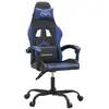 Chaise de jeu pivotante Noir et bleu Similicuir