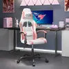 VIDAXL Chaise de jeu pivotante Blanc et rose Similicuir