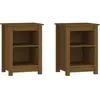 vidaXL Tables de chevet 2 pcs Marron miel 40x35x55 cm Bois pin massif