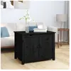 vidaXL Table basse Noir 71x49x55 cm Bois massif de pin